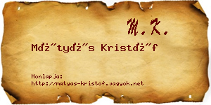 Mátyás Kristóf névjegykártya